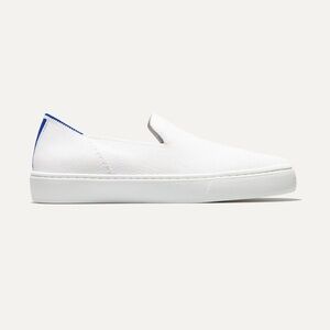 Rothy's White and Blue Slip-On Loafers